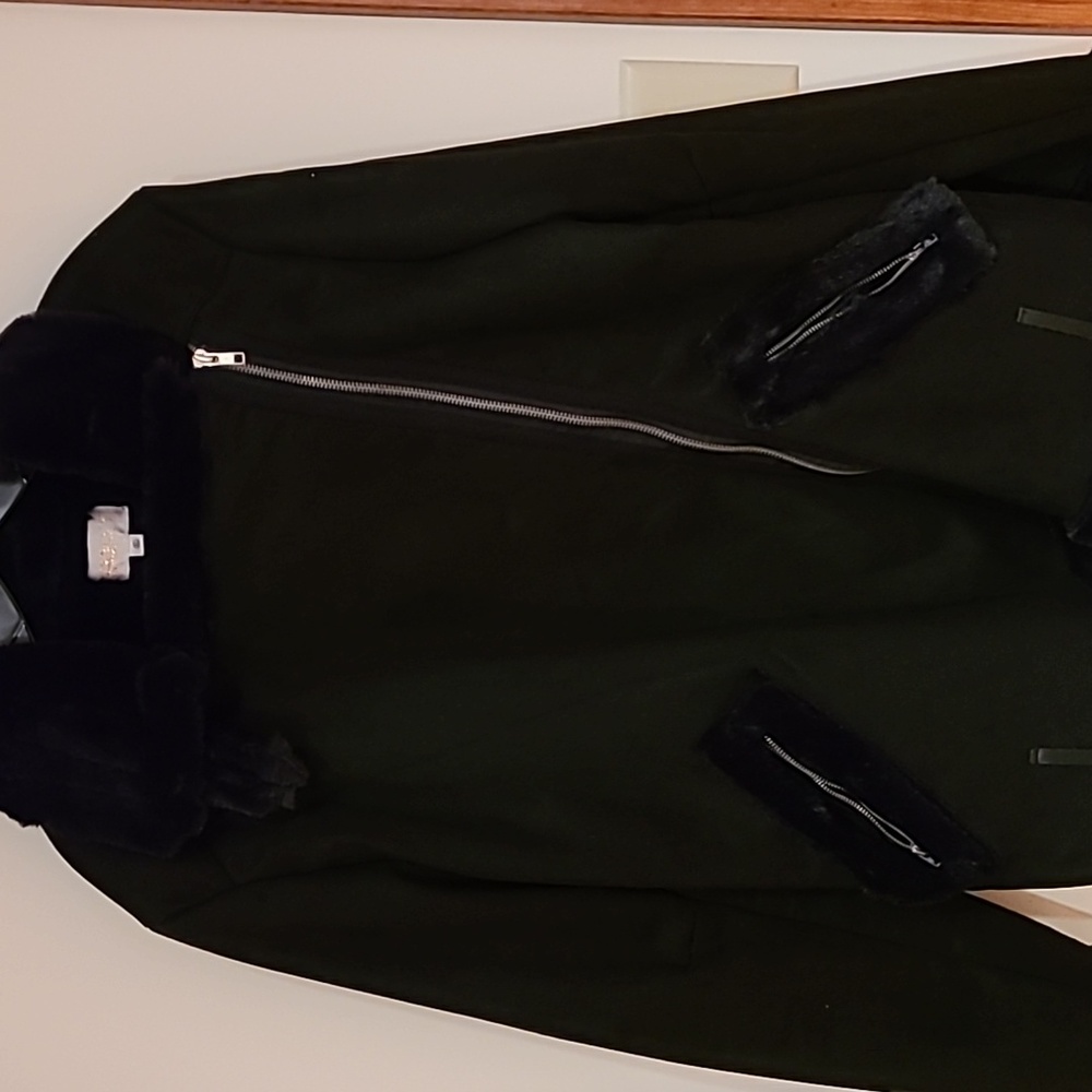 Black faux suede and faux fur Black Beach Riot Jacket